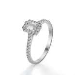 Pierścionek diament szlif szmaragdowy białe złoto SBPZ_059